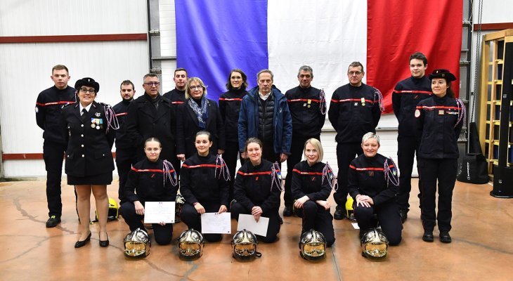 Des pompiers ont été honorés durant la cérémonie de la Sainte-Barbe