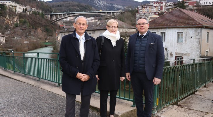 Le président du département, Gérôme Fassenet, en visite à Saint-Claude